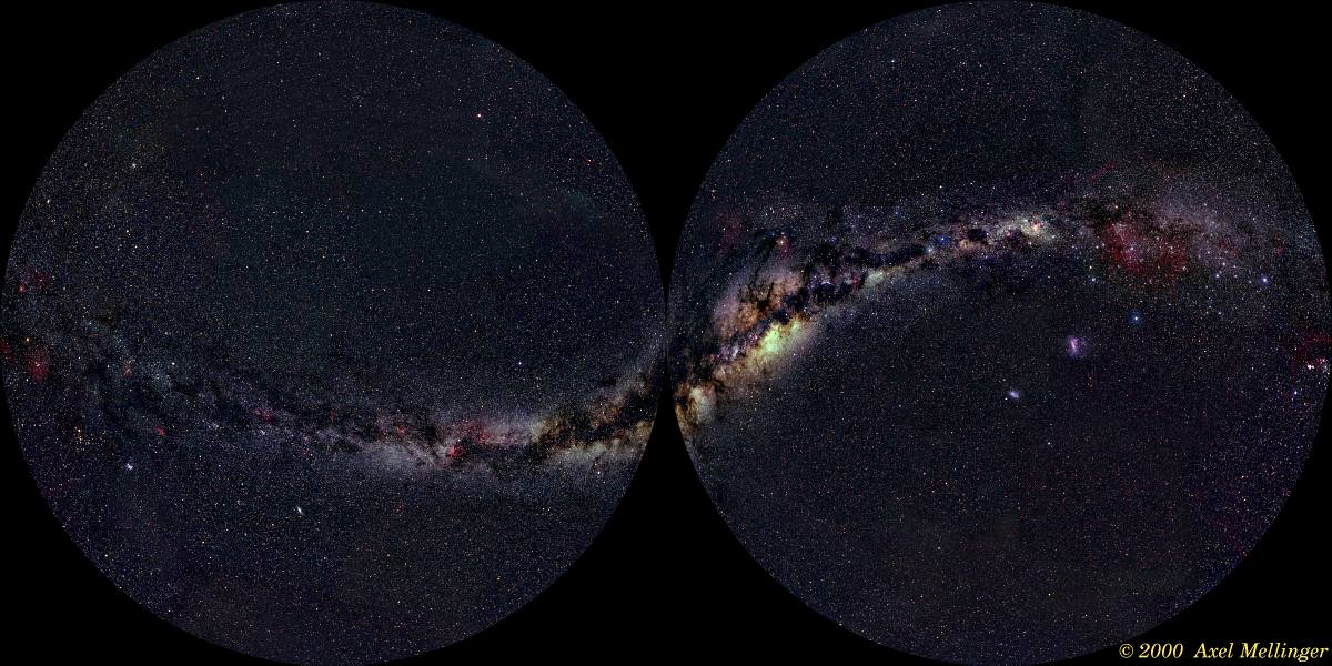 Panoráma Galaxie - ekvidistantní azimutální projekce Panoráma Galaxie - ekvidistantní azimutální projekce