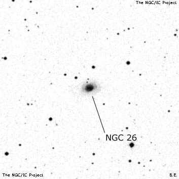 Negativní snímek oblohy NGC 26