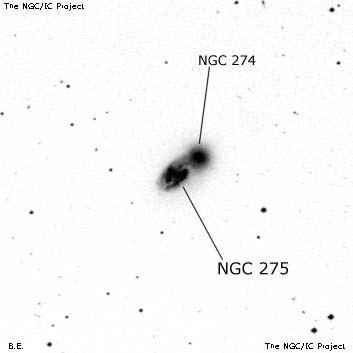 Negativní snímek oblohy NGC 275