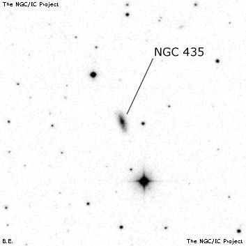 Negativní snímek oblohy NGC 435