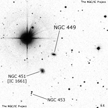 Negativní snímek oblohy NGC 449