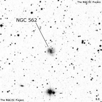 Negativní snímek oblohy NGC 562