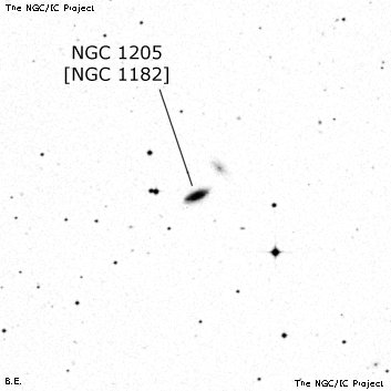 Negativní snímek oblohy NGC 1205