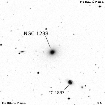 Negativní snímek oblohy NGC 1238