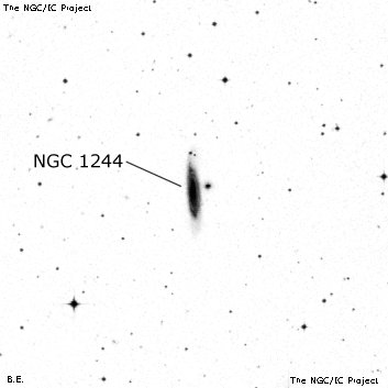 Negativní snímek oblohy NGC 1244