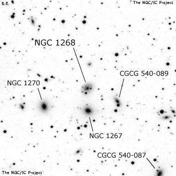 Negativní snímek oblohy NGC 1268