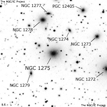 Negativní snímek oblohy NGC 1275