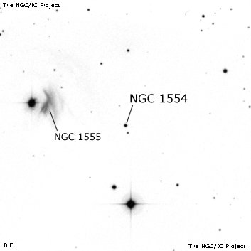 Negativní snímek oblohy NGC 1554