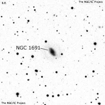 Negativní snímek oblohy NGC 1691