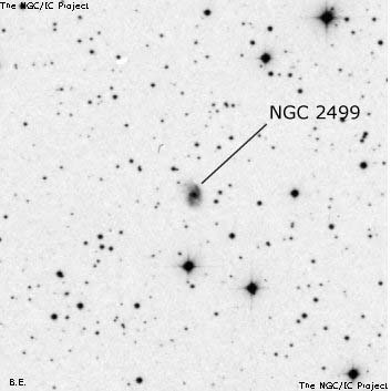 Negativní snímek oblohy NGC 2499