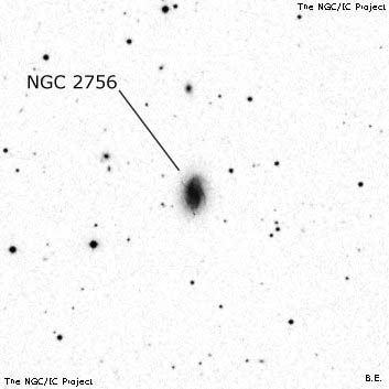 Negativní snímek oblohy NGC 2756