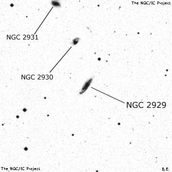 Negativní snímek oblohy NGC 2929