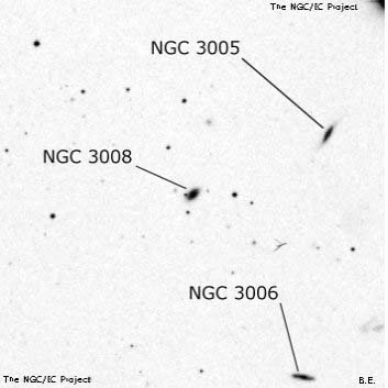 Negativní snímek oblohy NGC 3008