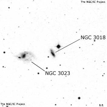 Negativní snímek oblohy NGC 3018
