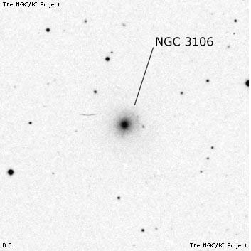 Negativní snímek oblohy NGC 3106