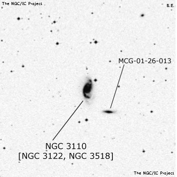 Negativní snímek oblohy NGC 3110