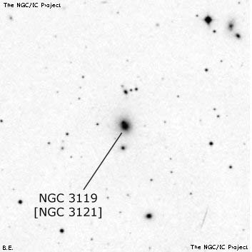 Negativní snímek oblohy NGC 3119