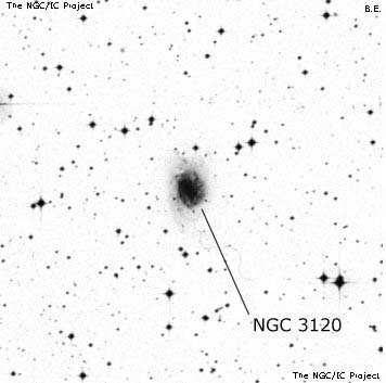 Negativní snímek oblohy NGC 3120