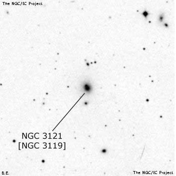 Negativní snímek oblohy NGC 3121