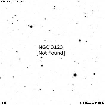 Negativní snímek oblohy NGC 3123