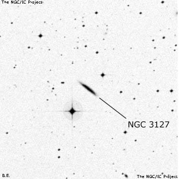 Negativní snímek oblohy NGC 3127