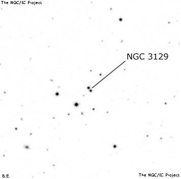 Negativní snímek oblohy NGC 3129