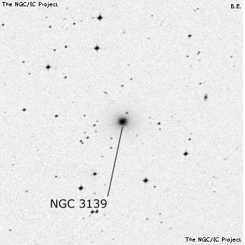 Negativní snímek oblohy NGC 3139