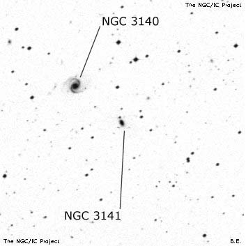 Negativní snímek oblohy NGC 3141