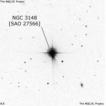 Negativní snímek oblohy NGC 3148