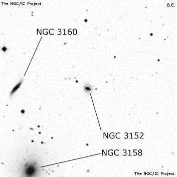 Negativní snímek oblohy NGC 3152