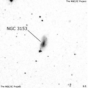 Negativní snímek oblohy NGC 3153