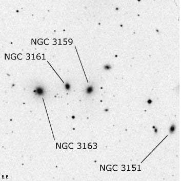 Negativní snímek oblohy NGC 3159
