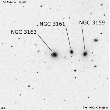 Negativní snímek oblohy NGC 3163
