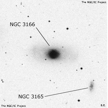 Negativní snímek oblohy NGC 3166