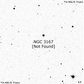 Negativní snímek oblohy NGC 3167