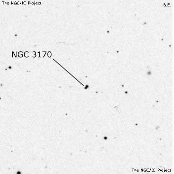Negativní snímek oblohy NGC 3170