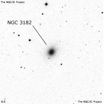 Negativní snímek oblohy NGC 3182