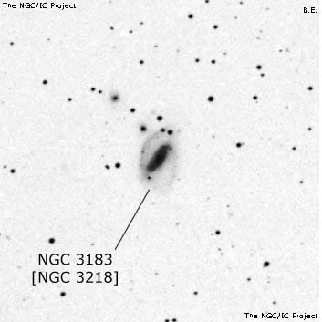 Negativní snímek oblohy NGC 3183