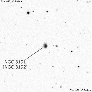 Negativní snímek oblohy NGC 3191