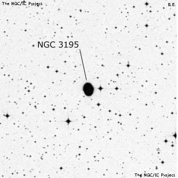Negativní snímek oblohy NGC 3195
