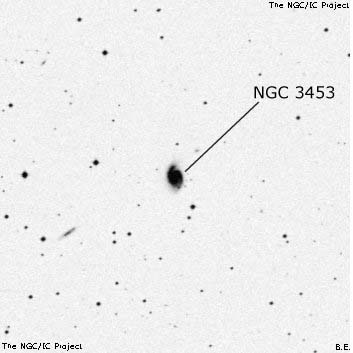 Negativní snímek oblohy NGC 3453