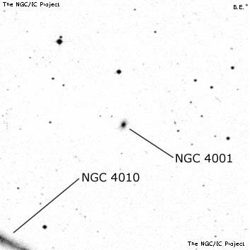 Negativní snímek oblohy NGC 4001