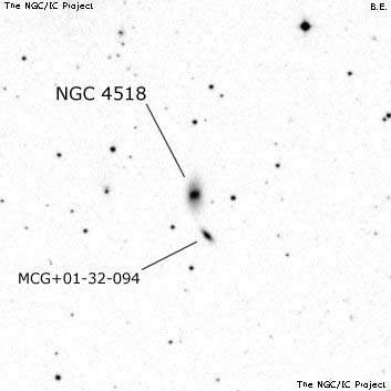 Negativní snímek oblohy NGC 4518