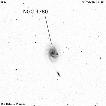 Negativní snímek oblohy NGC 4780