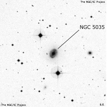 Negativní snímek oblohy NGC 5035
