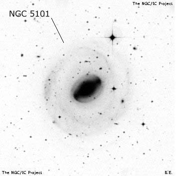 Negativní snímek oblohy NGC 5101