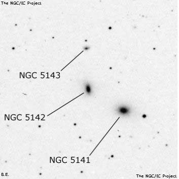 Negativní snímek oblohy NGC 5142