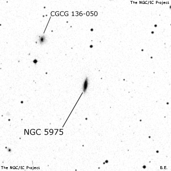 Negativní snímek oblohy NGC 5975