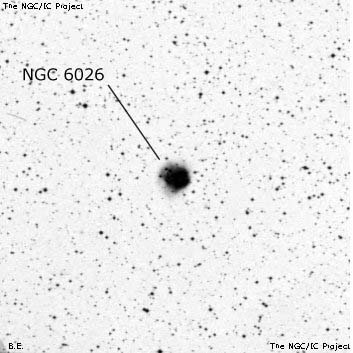 Negativní snímek oblohy NGC 6026