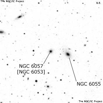Negativní snímek oblohy NGC 6057
